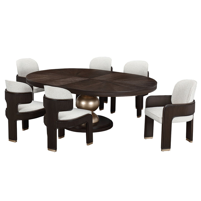 West Kensington - Oval Dining Table - Medium Espresso - R&R Furniture Gallery (Fountain Valley, CA)