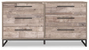 Neilsville - Six Drawer Dresser - Vinyl-Wrapped - Whitewash - R&R Furniture Gallery (Fountain Valley, CA)