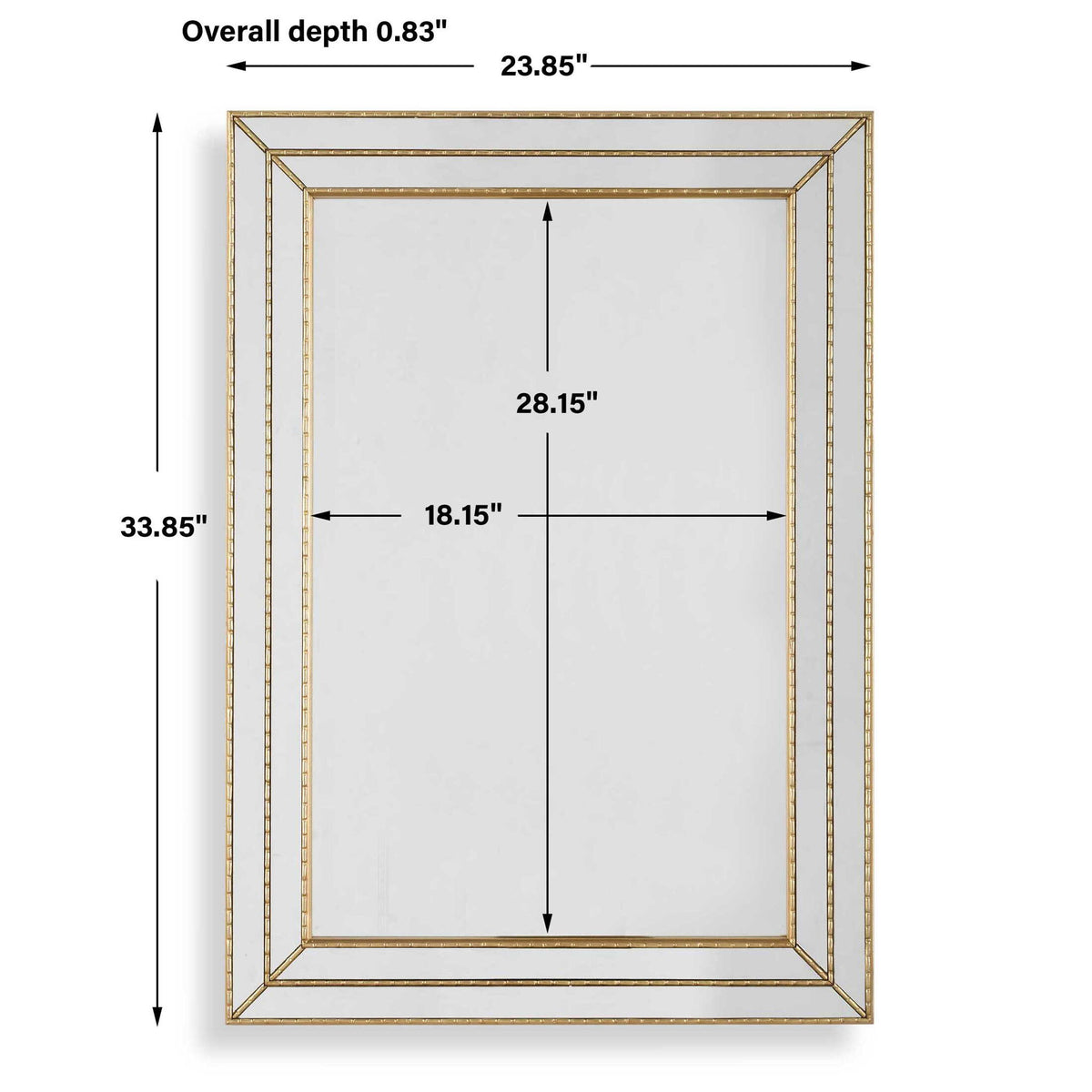 Grooved Texture Mirror - Gold