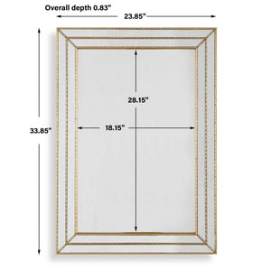 Grooved Texture Mirror - Gold