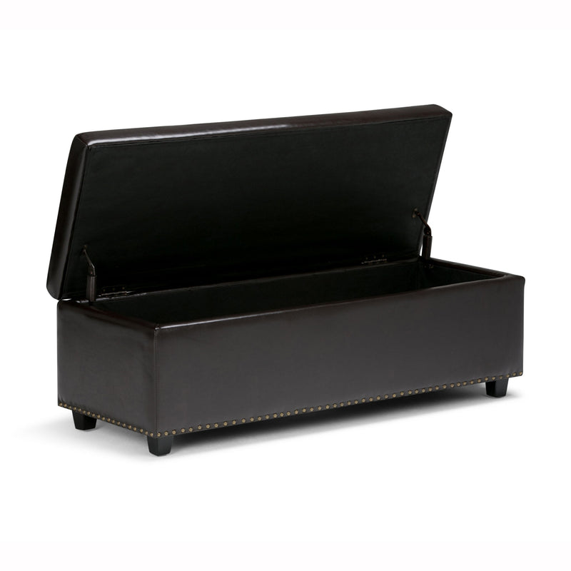 Hamilton - Storage Ottoman - Coffee Brown - R&R Furniture Gallery (Fountain Valley, CA)