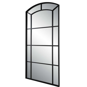 Black oversized arch mirror by Uttermost, accent mirror with a sleek, modern design and a bold black frame.
