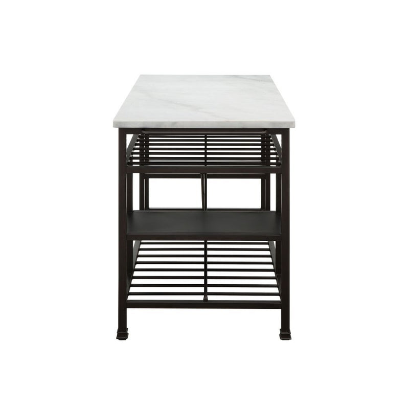 Lanzo - Kitchen Island - Marble Top & Gunmetal