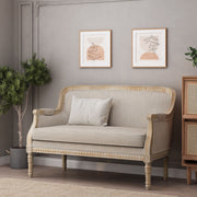 Noble House Inspired Style loveseat featuring plush fabric, cushioned armrests, and a stylish stationary design for cozy seating.