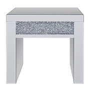 Noralie - 24" Square End Table - Mirrored & Faux Diamonds - R&R Furniture Gallery (Fountain Valley, CA)