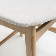 Noble House retro modern counter height stool set with cushioned seats, featuring sleek design and wooden legs.