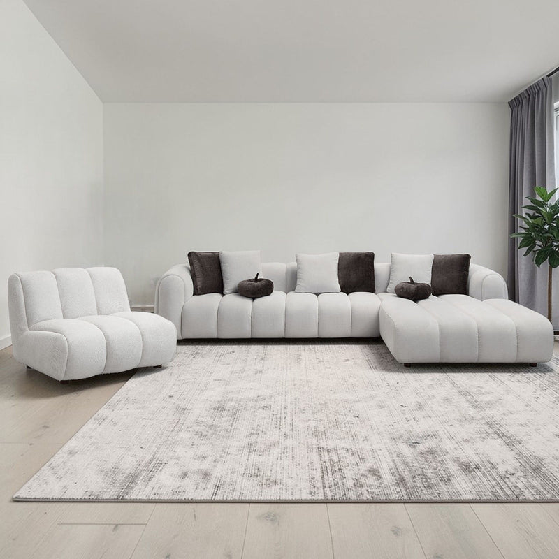 Manilla - Sectional Sofa With Chair - Ivory White