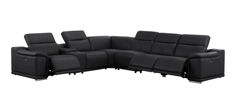 2679 - 7-Piece L-Shaped Power Reclining Sectional In Genuine Leather (3 Recliners)