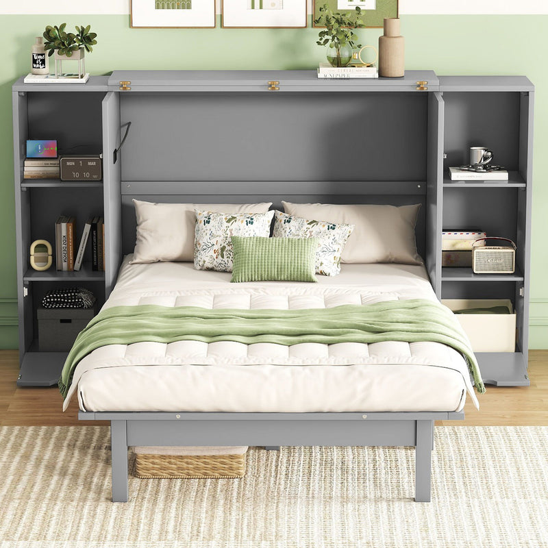 Murphy Bed With Shelves, Drawers And USB Ports - R&R Furniture Gallery (Fountain Valley, CA)