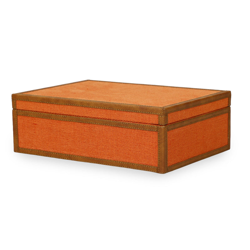 Acre - Cotton Jute Jewelry Box - Orange - R&R Furniture Gallery (Fountain Valley, CA)