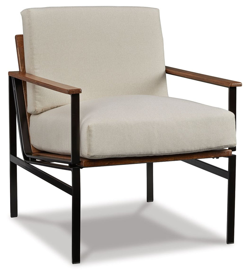 Tilden - Accent Chair - Ivory / Brown - R&R Furniture Gallery (Fountain Valley, CA)
