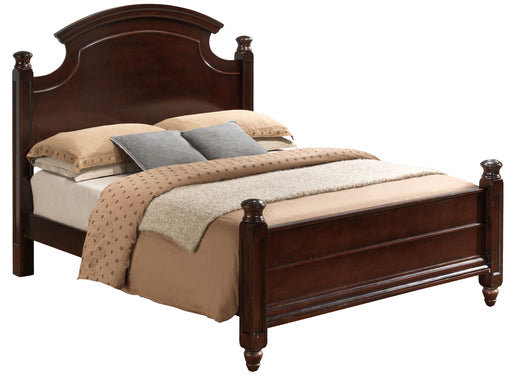Glory Furniture Summit Queen Bed in cappuccino finish, panel bed with a modern, sleek design and a sturdy wooden frame.