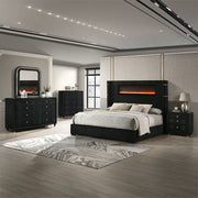 Garner - Bed With Fireplace, LED, Reading Light, Speaker, Bluetooth & USB - R&R Furniture Gallery (Fountain Valley, CA)