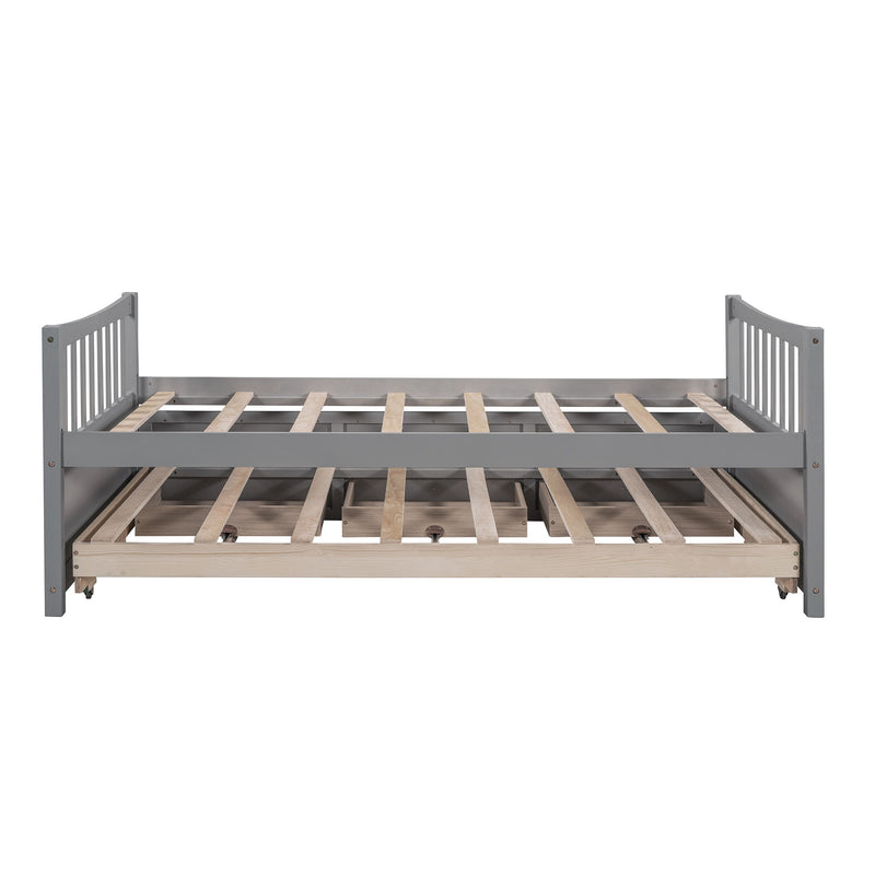 Twin Size Daybed With Trundle And Drawers - R&R Furniture Gallery (Fountain Valley, CA)
