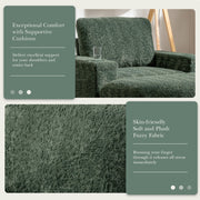 Oversized Chaise Lounge Indoor Rabbit Fur Sofa Bed With Storage Ottoman And Armrests Cup Holders With Deep Seat - R&R Furniture Gallery (Fountain Valley, CA)