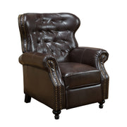 Contemporary Style Push Back Recliner With Button Tufted Stitching And Nailhead Trim - R&R Furniture Gallery (Fountain Valley, CA)