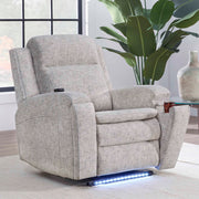 Parker Living Armstrong massage recliner with heat, massage features, and auto-glide, featuring plush upholstery and ergonomic design.