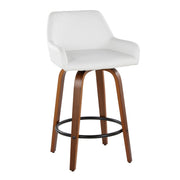 Lumi Source Daniella contemporary fixed height counter stool set with swivel, round footrest, and modern design, two stools shown.