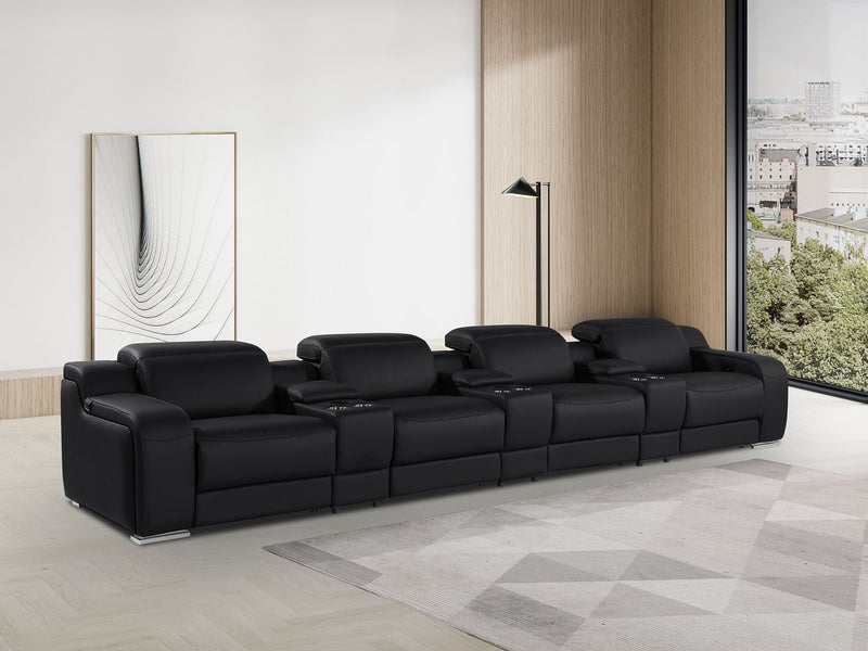 1116 - 7-Piece Modular Power Reclining Sofa In With 4 Power Recliners & Power Headrests - R&R Furniture Gallery (Fountain Valley, CA)