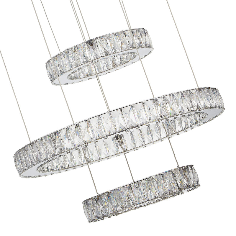 Michael Amini Lighting - Galaxy Modern 49" Crystal Chandelier - Chrome