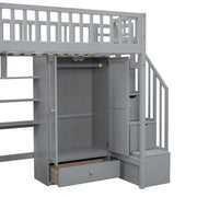 Loft Bed With Bookshelf, Drawers, Desk, And Wardrobe - R&R Furniture Gallery (Fountain Valley, CA)