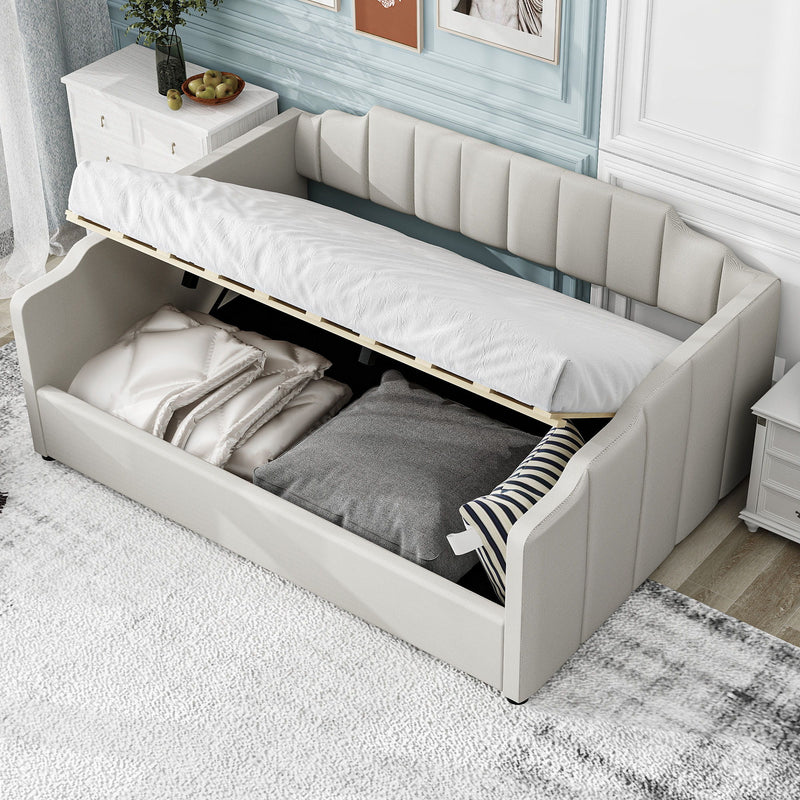 Modern Upholstered Daybed With Underneath Storage - R&R Furniture Gallery (Fountain Valley, CA)