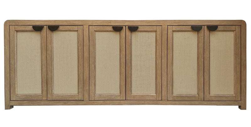 Escape - Console With Reversible Panel Doors - Glazed Natural Oak / Natural Cane - R&R Furniture Gallery (Fountain Valley, CA)