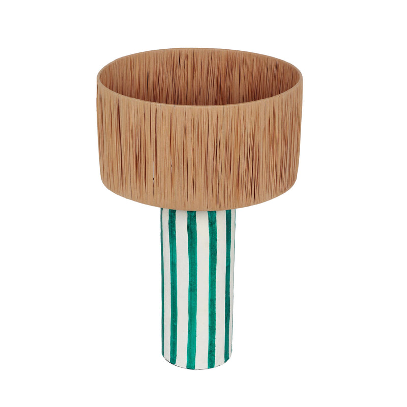Ravello - Striped Papier Mache Table Lamp - Green - R&R Furniture Gallery (Fountain Valley, CA)