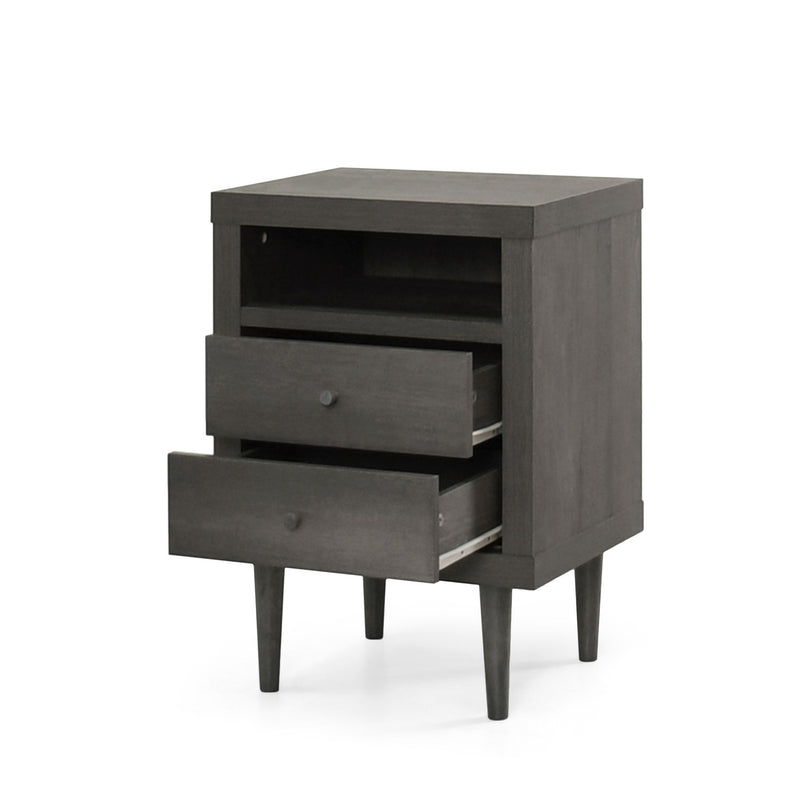 Nystrom - Mid Century Modern 2 Drawer Nightstand - R&R Furniture Gallery (Fountain Valley, CA)