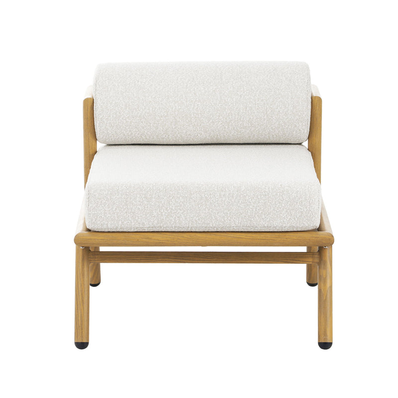 La Fiora - Outdoor Patio Iron Club Chair (Set of 2) - Off White / Teak - R&R Furniture Gallery (Fountain Valley, CA)