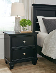 Lanolee - Two Drawer Nightstand - Black - R&R Furniture Gallery (Fountain Valley, CA)