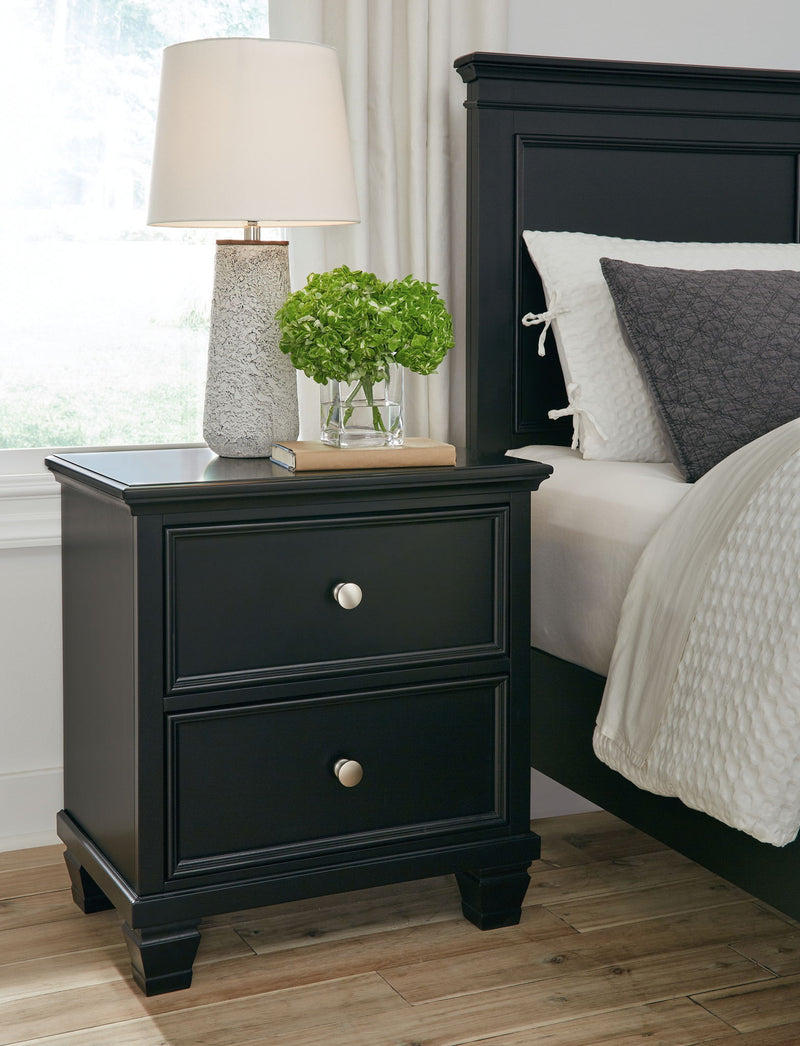 Lanolee - Two Drawer Nightstand - Black - R&R Furniture Gallery (Fountain Valley, CA)