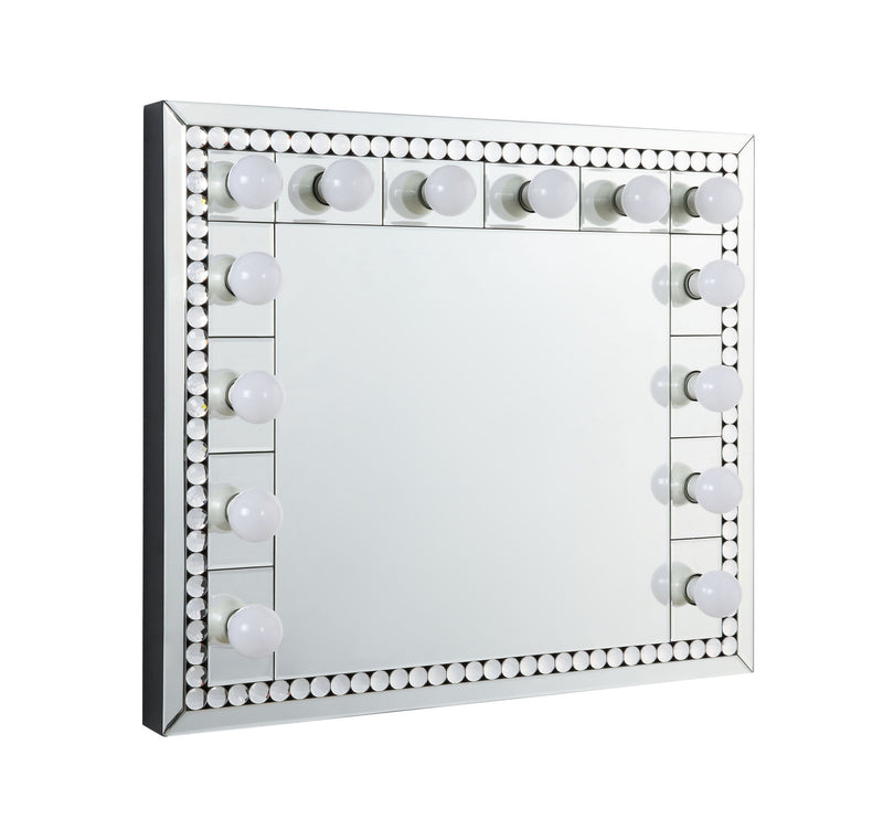 Farai - 28" Accent Mirror - Mirrored & Faux Crystal Diamonds - R&R Furniture Gallery (Fountain Valley, CA)