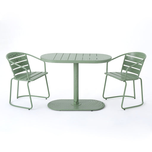 3 Piece Elegant Outdoor Bistro Set With 2 Chairs And Oval Table - R&R Furniture Gallery (Fountain Valley, CA)