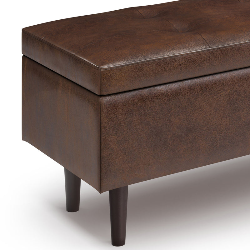 Shay - Large Square Coffee Table Storage Ottoman Mid-Century Style - R&R Furniture Gallery (Fountain Valley, CA)