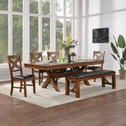 Apollo - Bench - Espresso Synthetic Leather & Walnut - R&R Furniture Gallery (Fountain Valley, CA)