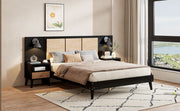Bed Frame With 2 Nightstands Elegant Design With Lamps - R&R Furniture Gallery (Fountain Valley, CA)