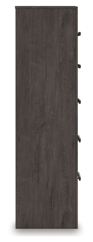 Prendonea - Five Drawer Chest - Charcoal - R&R Furniture Gallery (Fountain Valley, CA)