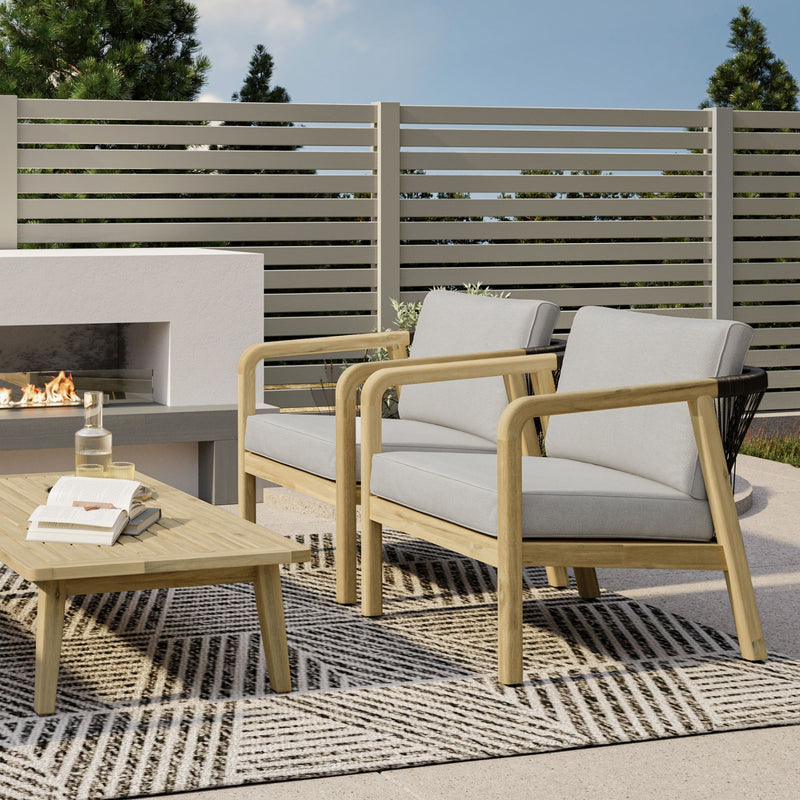 Palmetto - Outdoor Conversation Chair (Set of 2) - Stone Gray - R&R Furniture Gallery (Fountain Valley, CA)