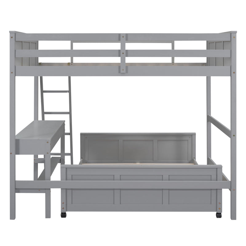 Full Over Full Bunk Bed With Desk - R&R Furniture Gallery (Fountain Valley, CA)