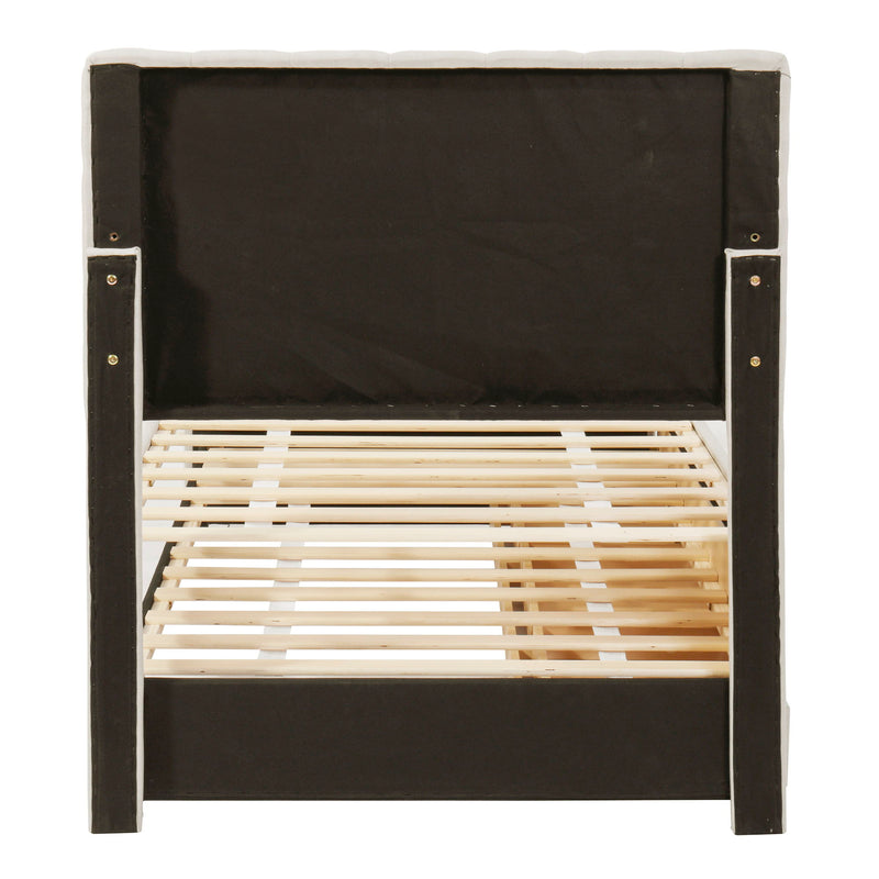 Upholstered Design Platform Bed With Trundle - R&R Furniture Gallery (Fountain Valley, CA)