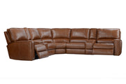 Rockford - 7 Piece Modular Power Reclining Sectional With Power Adjustable Headrests - Verona Saddle - R&R Furniture Gallery (Fountain Valley, CA)