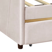 Upholstered Daybed With Two Drawers And Wood Slat - R&R Furniture Gallery (Fountain Valley, CA)