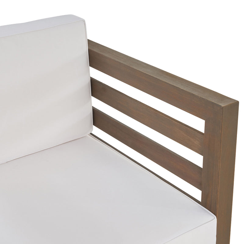 Outdoor Acacia Wood Patio Chair With Fabric Cushion - R&R Furniture Gallery (Fountain Valley, CA)