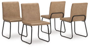 Pharwynn - Dining Upholstered Side Chair (Set of 4) - Toast - R&R Furniture Gallery (Fountain Valley, CA)