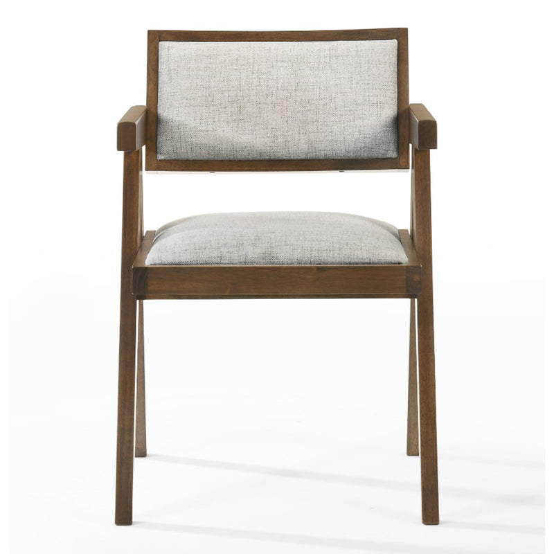 Fern - Modern Walnut and Beige Dining Chair Set of 2 — view 5
