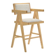 Fern - Modern Natural and Beige Counter Stool Set of 2 — view 5