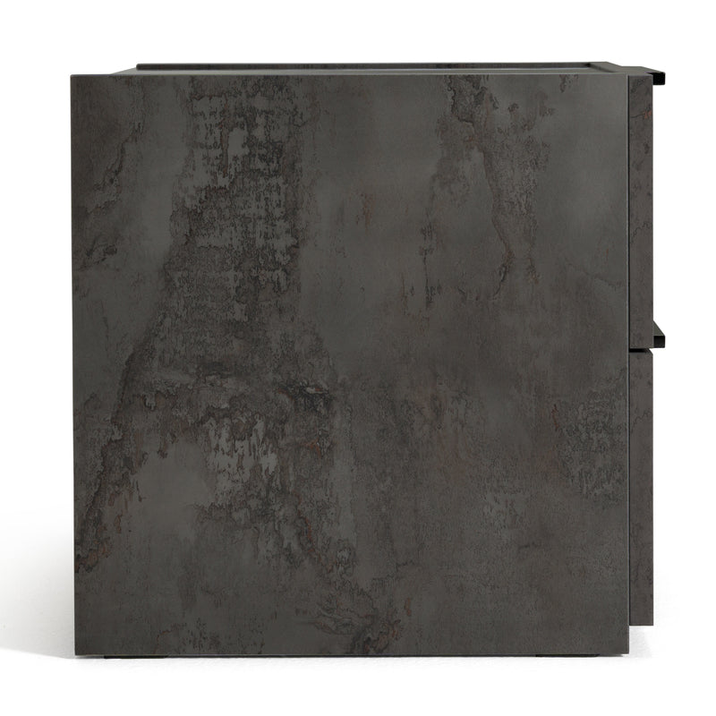 Ferrara - Modern Volcano Oxide Grey Nightstand — view 2