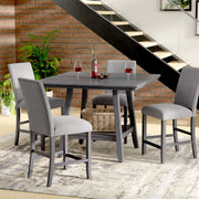 Counter Height Dining Table With Tapered Base And Lazy Susan - Gray - R&R Furniture Gallery (Fountain Valley, CA)