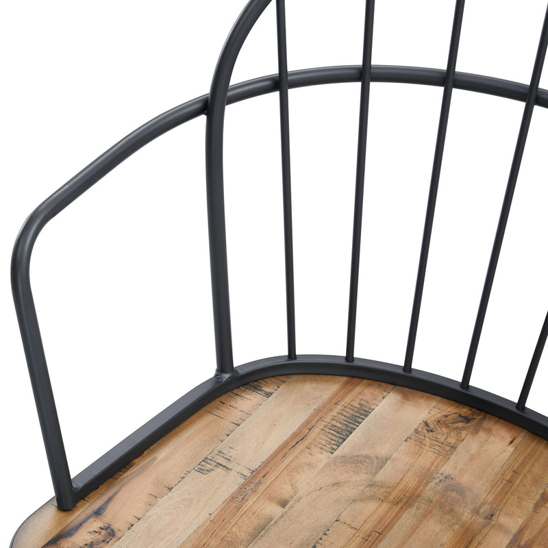 Industrial Inspired Indoor Dining Chair With Metal Legs And Birch (Set of 2) - Black / Natural - R&R Furniture Gallery (Fountain Valley, CA)